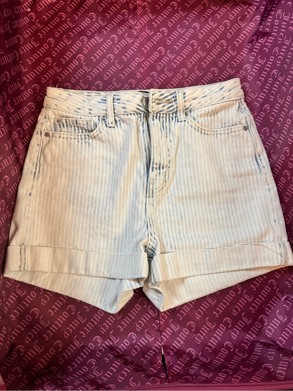 Urban Outfitters Striped High-Rise Jean Shorts